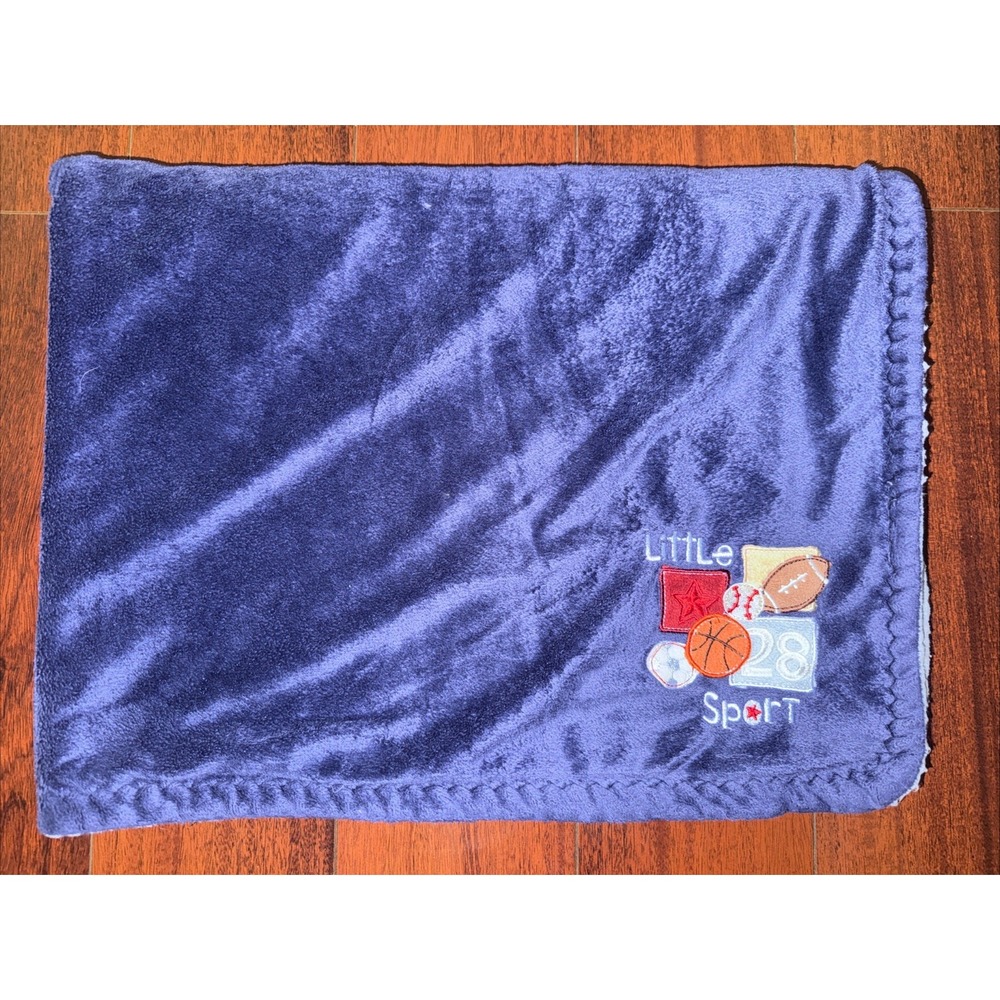 Koala Baby Blanket Sherpa Navy Blue Sports Balls Embroidered Little Sport 2013